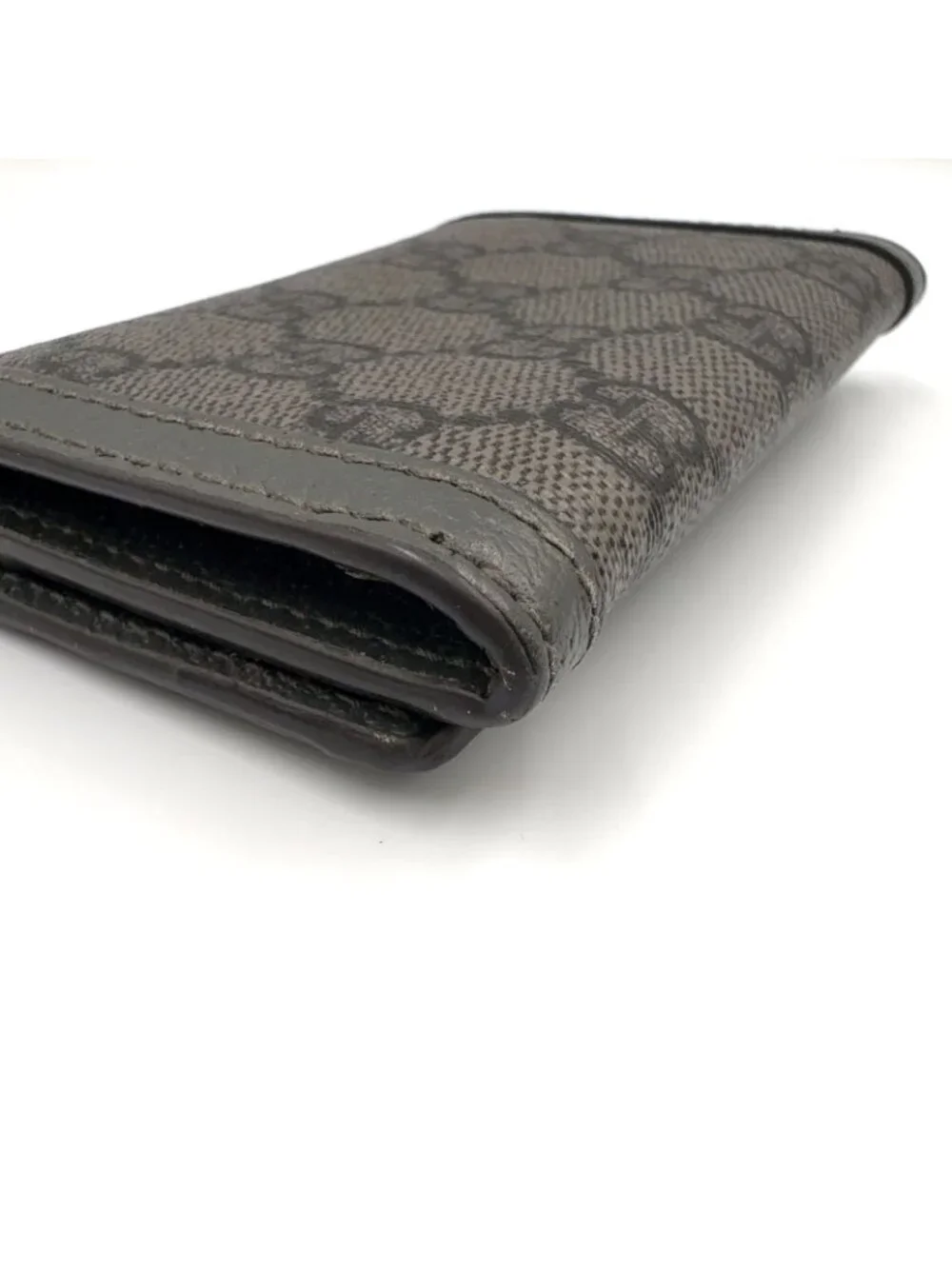 Gucci Ophidia GG Supreme Bifold Business Card Holder Leather Gray Case Silver - Picture 8 of 12